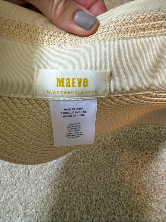 Maeve by Anthropologie Cream Straw Visor with sheer band and bow main image 5